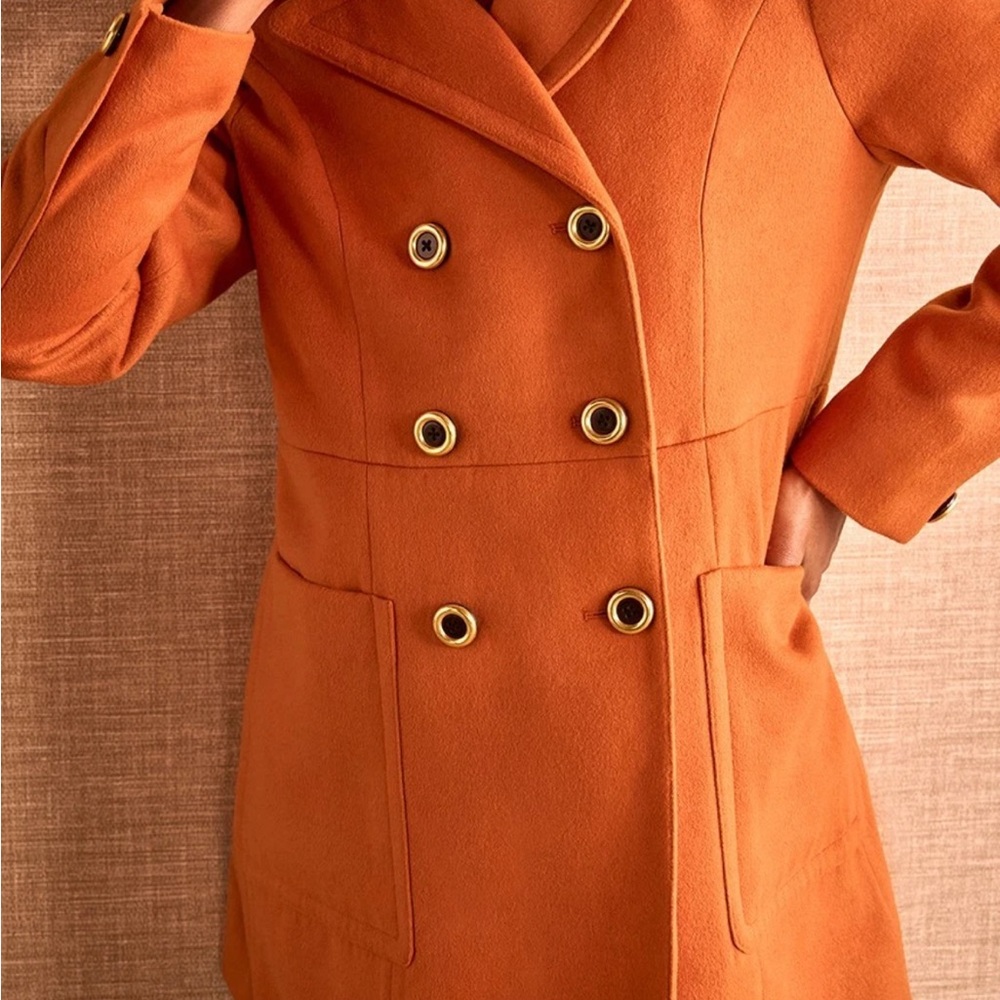 CAbi Women's Vibrant Orange Pea Coat